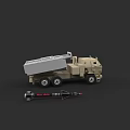 Military Weapon Rocket Launcher Model With Green Truck And Black Red Design