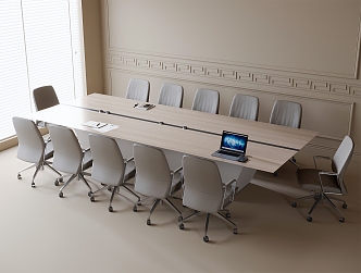 Modern Conference Table and Chair Office Chair 3d model