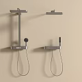 Modern Wall Mounted Shower Head with Handheld Sprayer and Top Spray Stainless Steel Design