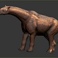 Game Movie Dinosaur Character 3D Model with Brown Skin Long Neck and Stocky Body