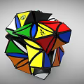 Colorful Rubik's Cubes Display Twisted Intricate Geometric Shapes And Complete Cube