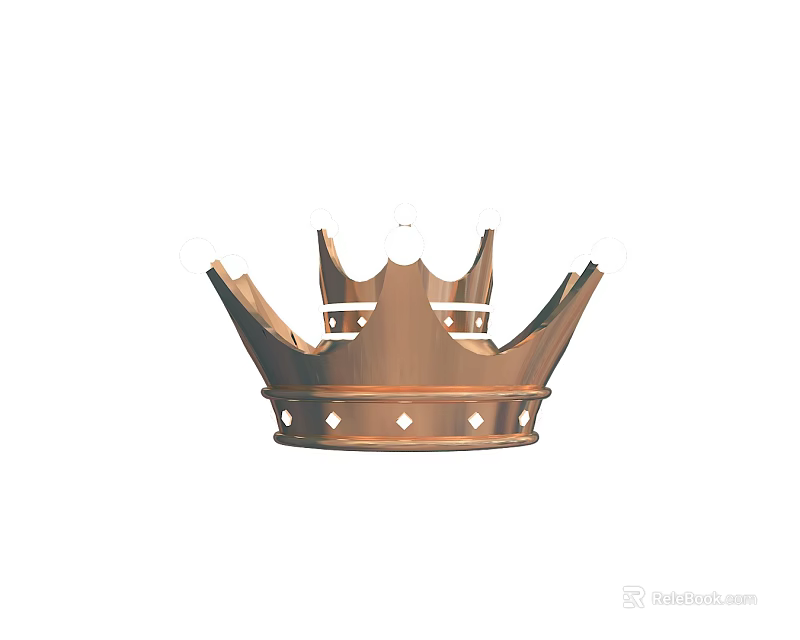 Golden Crown Design With Decorative Spikes And Ornate Circular Patterns 3d model 