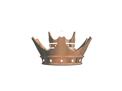Golden Crown Design With Decorative Spikes And Ornate Circular Patterns 3d model