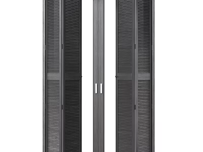 Modern Black Frame Casement Windows With Aluminum Material And Double Panel Design 3d model