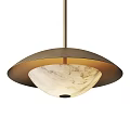Modern Ceiling Light Featuring Brushed Metal Frame And Marble Texture Shade 3d model
