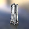 Modern High Rise Building With Multi Storey Structure And Exterior Glass Window Design