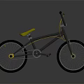 Stylish Modern BMX Bike With Black Frame Yellow Accents And Spoked Wheels