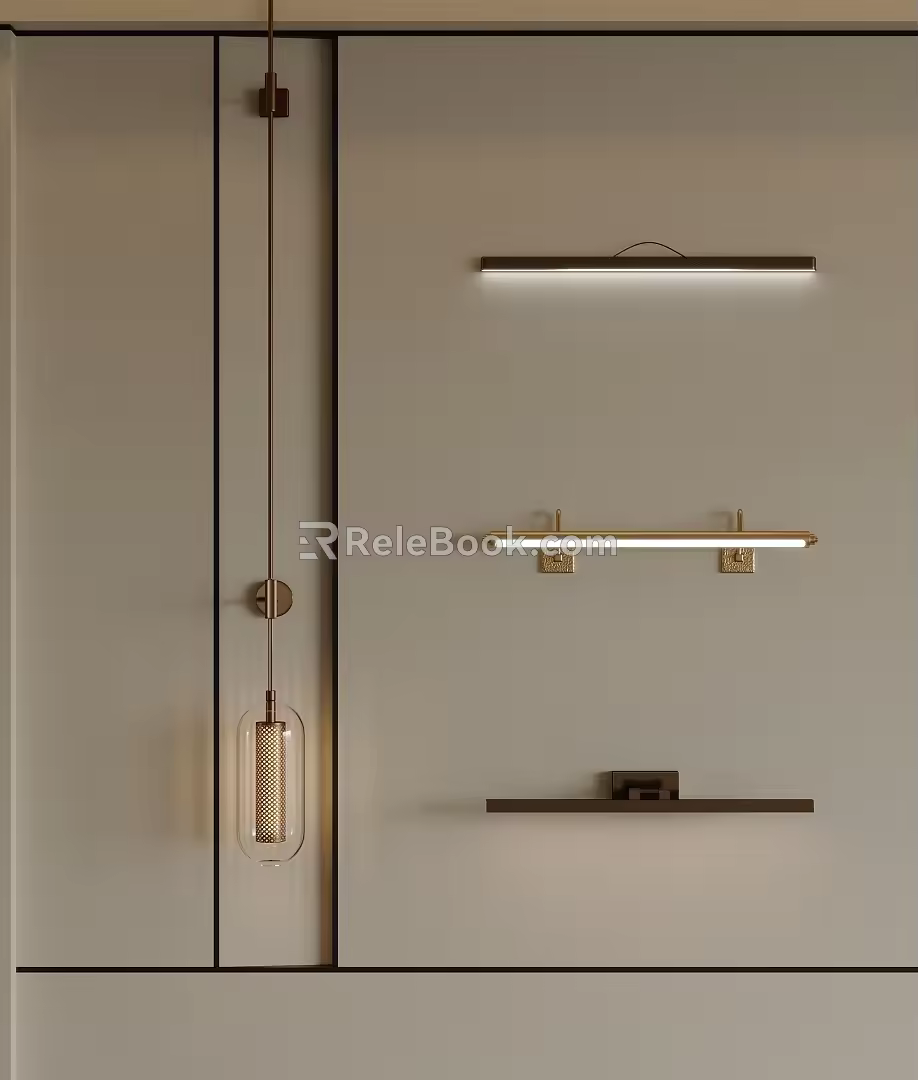 Modern Wall Lamp Modern Wall Lamp Strip Wall Lamp One-word Wall Lamp Mirror Front Wall Lamp 3d model