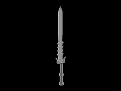 High Quality Metal Sword With Long Sharp Blade And Decorative Hilt Structure 3d model