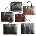 Stylish Leather Briefcases and Handbags in Various Colors and Designs