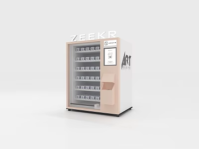 ZEEKR Commercial Vending Machine With ART Design Transparent Compartments And Digital 3d model