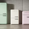 Smeg Retro Style Refrigerators in Mint Green White and Pink for Modern Home