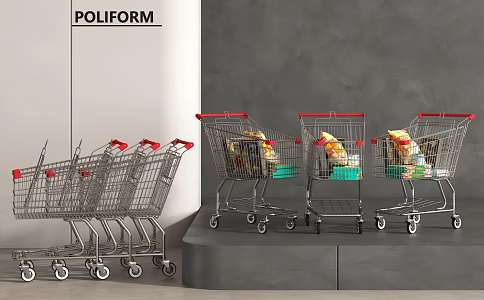 Modern Supermarket Shopping Trolley Children Shopping Trolley 3d model