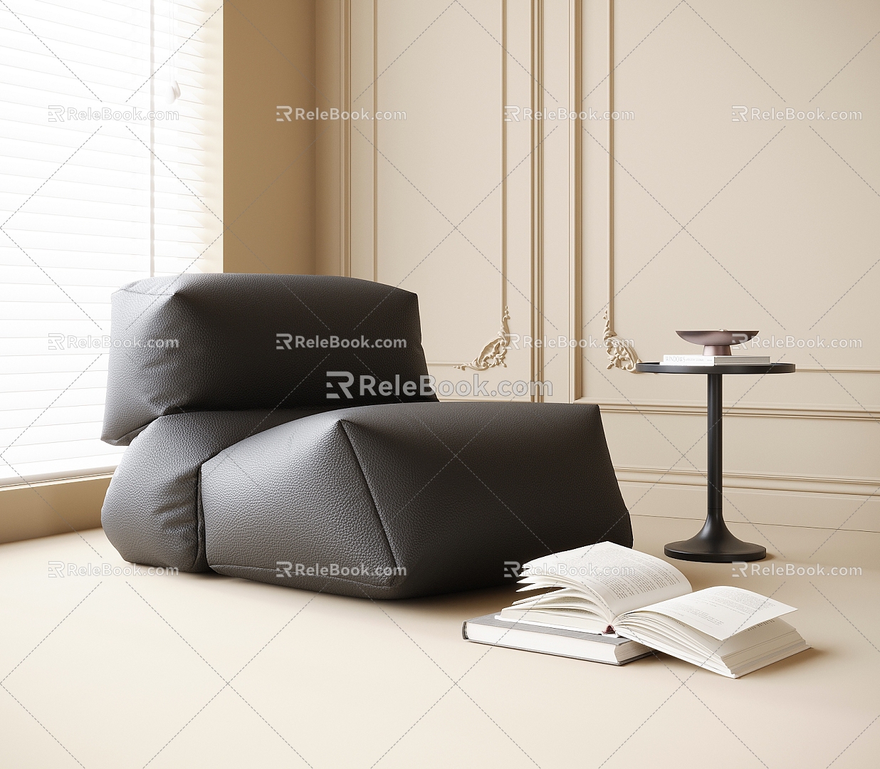 Modern Lazy Sofa Sofa Stool Leisure Chair 3d model