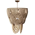 Elegant White Beaded Chandelier With Hanging Tassel Design For Interior Decor