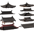 New Chinese Eaves Roof Flying Ridge Cornice Line Tiles Eaves Ridge Building Components 3d model