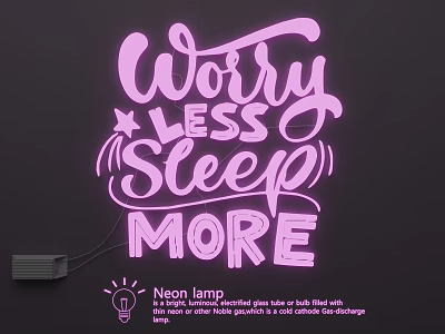 Stylish Neon Lighting Combination With Wall Mounted Design Bold Typography And Vibrant Purple Hue 3d model