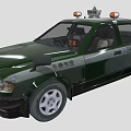 Green Security Patrol Car With Roof Emergency Lights And Patrol Markings