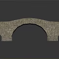 Stone Arch Shaped Garden Bench With Brick Pattern Design 3d model