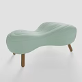 Light Green Lazy Sofa with Wavy Shape and Wooden Legs for Home Comfort