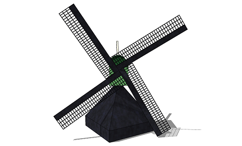 Modern Windmill Dutch Car 3d model