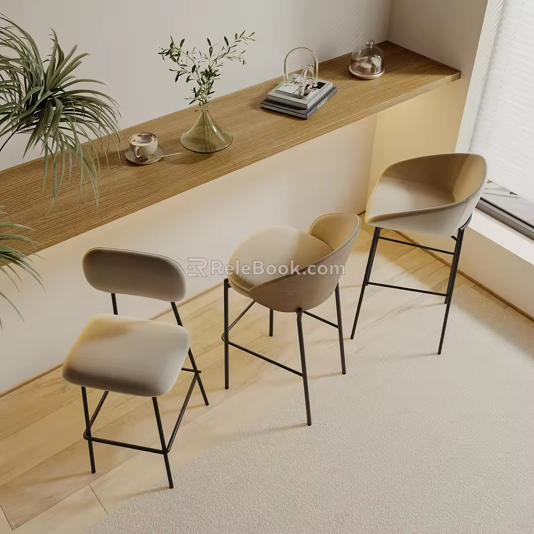 Modern Bar Chair Combination Bar Chair Combination 3d model