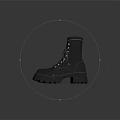 Black Leather Lace Up Ankle Boots With Chunky Sole And Stylish Design