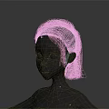 3D Character Model With Female Face And Brown Curly Short Hair