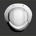 Futuristic White Helmet With Golden Visor Sleek Design And Modern Tech Elements 3d model