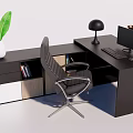 Modern Office Desk and Chair Office Desk and Chair Computer Cabinet Combination Office Desk and Chair Combination 3d model