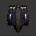 Futuristic Blue And Gold Armored Robot Character For Sci Fi Games And Movies
