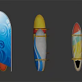Stylish Colorful Surfboard Holders As Decorative Household Items With Various Patterns