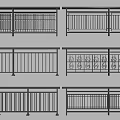 Various Modern Fence Railing Designs With Decorative Patterns And Simple Structures 3d model