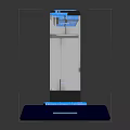 Modern Decorative Ornament Set With Transparent Structure And Blue Illuminated Base
