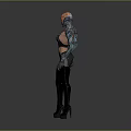 Cyberpunk Female Character 3D Model With Mechanical Arms And Futuristic Design