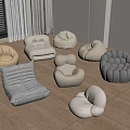 Modern Lazy Sofa Single Sofa Casual Sofa 3d model