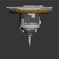 Futuristic Space Station Structure With Circular Design Multi Layer Platform Solar Panels And Support Base