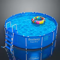 Kids Friendly Bestway Steel Pro Round Pool With Colorful Float And Ladder
