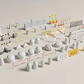 Diverse Traffic Safety Equipment Collection With Barriers Cones Warning Signs And Blocks