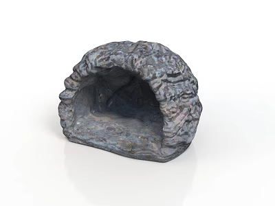 Rock Cave Shaped Scene Prop With Textured Surface And Hollow Design 3d model