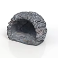 Rock Cave Shaped Scene Prop With Textured Surface And Hollow Design