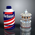 Barbasol Shaving Tool Organizer Device With Multiple Blade Holders And Cream