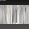 Gray and White Curtains with Various Textures by Window and Displayed Fabric Samples 3d model