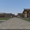 Ancient Chinese Architectural Complex With Traditional Courtyard And Classic Roof Design
