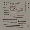 Modern door handle combination 3d model