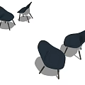 Modern Navy Blue Dining Chairs With Stylish Backrest And Solid Wooden Legs