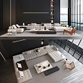 Modern Sectional Sofa And Coffee Table Set For Stylish Contemporary Living Room Interior