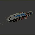 Futuristic Silver And Blue Streamlined Transport Vehicle With Smooth Surface And Rail Track