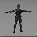 Male Game Character In Tactical Outfit With Outstretched Arms Design Concept