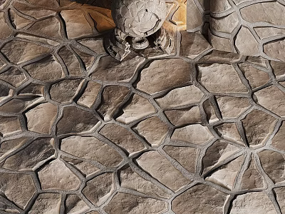 Natural Stone Floor Tiles With Irregular Pattern And Textured Surface Design 3d model